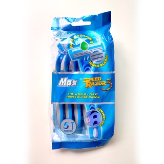 Max Speed Razor มีดโกนพร้อมด้าม 5 ชิ้น/แพ็ค