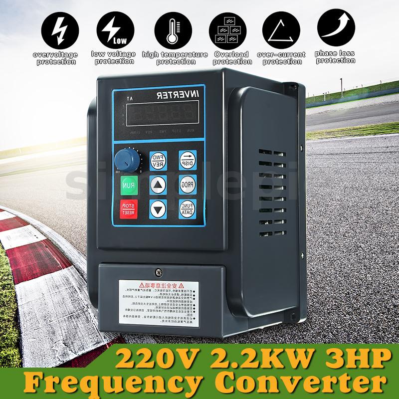 2.2KW 2HP Variable Frequency Converter Drive Inverter VFD CNC 220V Single Phase To 380V 3 Phase