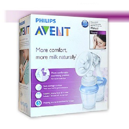 เครื่องปั๊มนม แบบปั๊มมือ เอเวนท์ รุ่น Natural พร้อมชุดถ้วยเวีย - Philips Avent Comfort Manual Breast Pump VIA #AV103NT