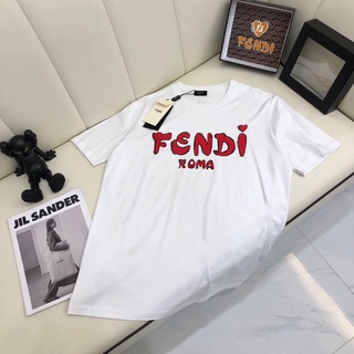 Fen-di 2022 ใหม่ เสื้อยืดลําลอง แขนสั้น พิมพ์ลายโลโก้ตัวอักษร สไตล์คลาสสิก สําหรับผู้ชาย ผู้หญิง S-5XL