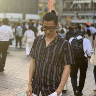 เสื้อฮาวายผ้าไหมญี่ปุ่นลายริ้ว