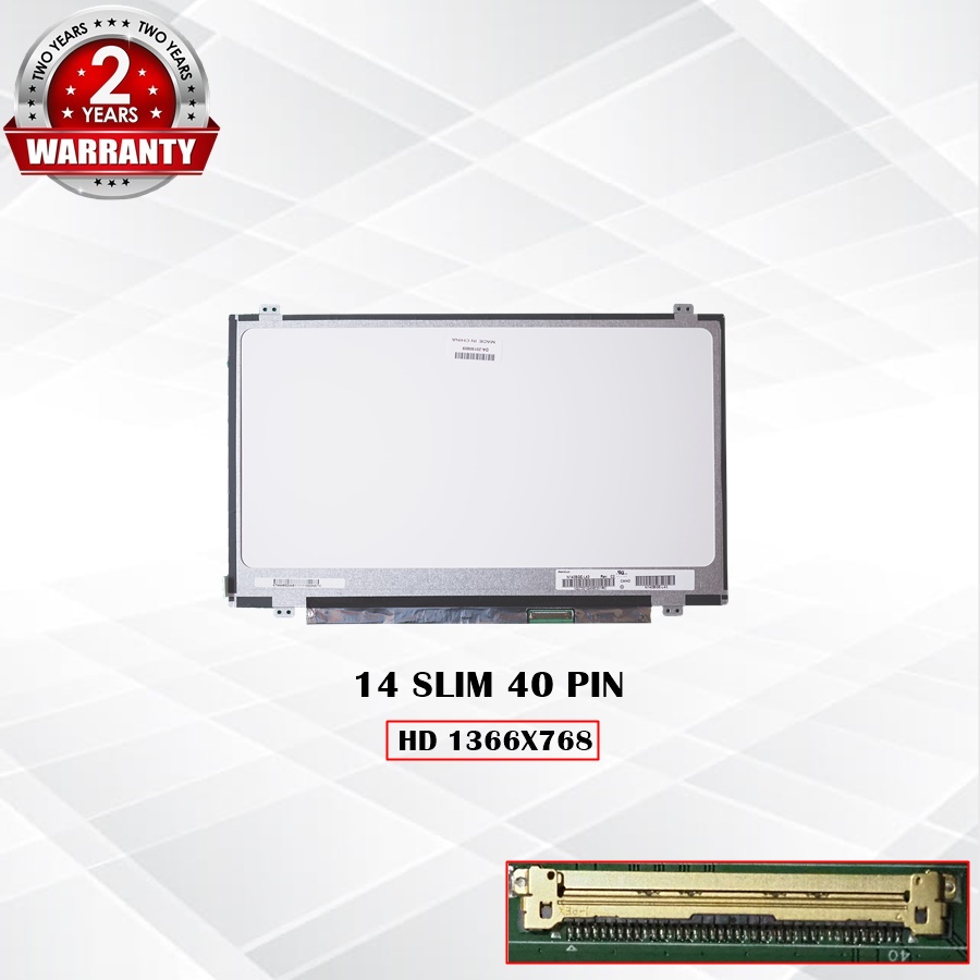 หน้าจอโน๊ตบุ๊ค รุ่น 14 SLIM 40 PIN *1366x768* หูยึด บน-ล่าง *รับประกันสินค้า 2 ปี*