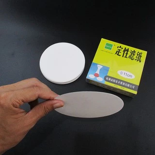 กระดาษกรองสำหรับห้องวิทยาศาสตร์ ขนาด 11 cm สีขาว รูปวงกลม ขนาดบรรจุ 100 แผ่น สำหรับห้องทดลอง กรองละเอียดขนาดกลาง