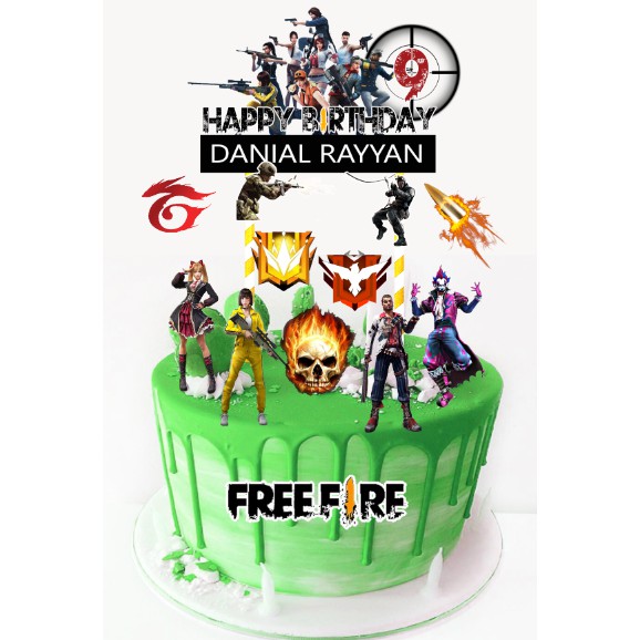GARENA FREE FIRE ท็อปเปอร์เค้ก (13 ชิ้น)