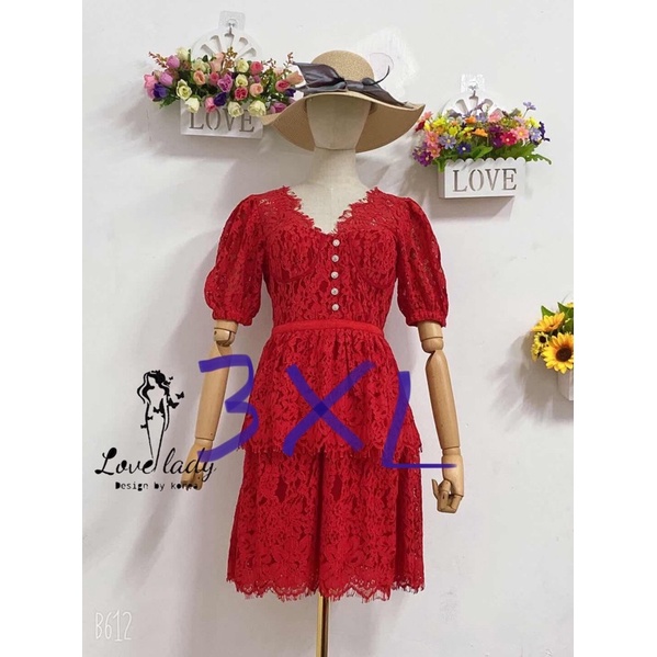 เดรสลูกไม้size3xl lovelady