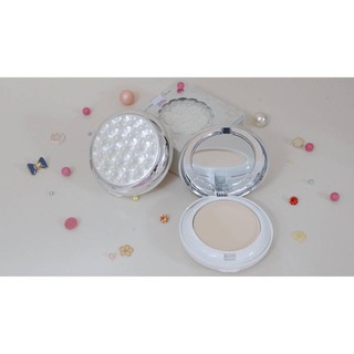 พร้อมส่งค่ะ แป้งยาฟู ตลับดอกไม้ 2 ชั้น สีเงิน Yafu No.1113
