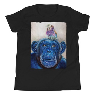 เสื้อยืดโอเวอร์ไซส์Gorilla เสื้อยืดแฟชั่นคลาสสิกพิมพ์ลายนกแฟนตาซีสําหรับผู้ชายS-3XL