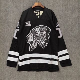 เสื้อกีฬาแขนยาว ทรงหลวม ลาย Nhl Hockey Jersey สไตล์สตรีท ฮิปฮอป ฮาราจูกุ แฟชั่นเรโทร สําหรับผู้ชาย และผู้หญิง