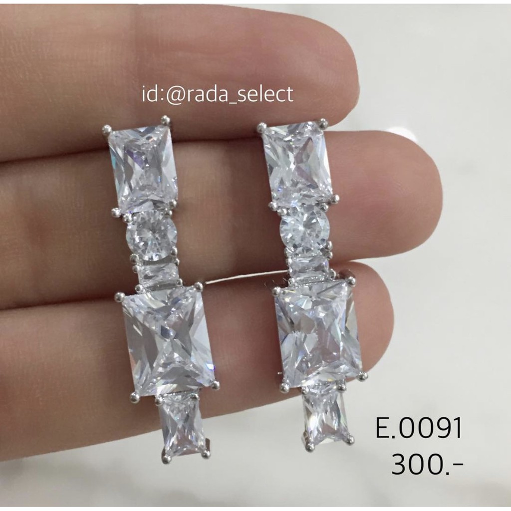 ต่างหูเพชร Cubic Zirconia (CZ)