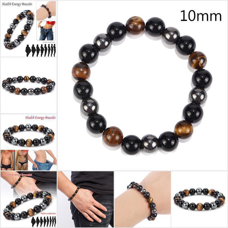 [LHGC] Hematite Stone Bead Bracelet Health Care Men