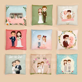 หมอนอิง หมอนพิมพ์ลาย Wedding หมอนผ้าไมโคร ขนาด40x40 CM.