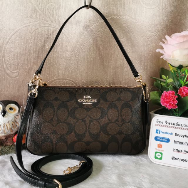 COACH F58321 MESSICO TOP HANDLE POUCH IN SIGNATURE Shopee Thailand