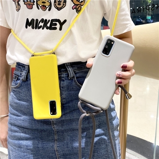 OPPO Reno 5 4Pro 4F Realme 7 7i 7 6 5 Pro 5i 5s 6i C17 C15 C12 C11 C3 สายคล้องคอ Soft Matte เคสโทรศัพท์สายคล้องคอสำหรับ Realme 7i Realme 7Pro Realme C17