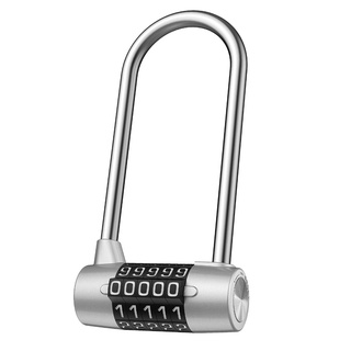 กุญแจรหัส 5 หลัก รหัสตัวเลข ทรงโค้งยาว ห่วงเหล็กชุบแข็งหนา 7 มม. 5-dial combination Password Lock Coded lock Long