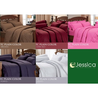 JESSICA(เจสสิก้า) ชุดเครื่องนอน(6/5) สีพื้น ผ้าปูที่นอน ลิขสิทธิ์แท้100%