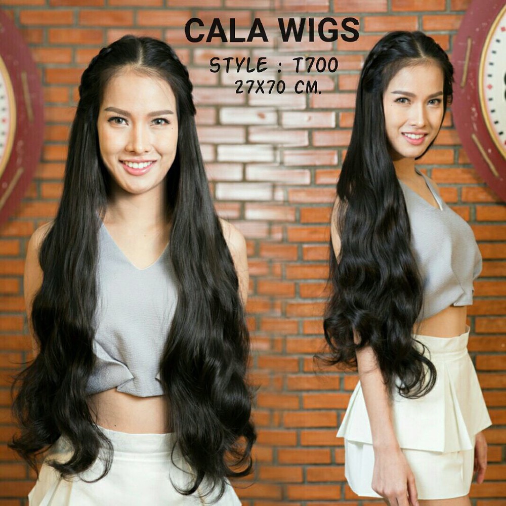 แฮร์พีช hairpiece  แฮร์พีชcalawigsราคาส่ง  รหัสT700กว้าง27CM ยาว70CM ชิ้นหนาพิเศษไหมด้านเหมือนผมจริง แฮร์พีชลอนปลายยาว