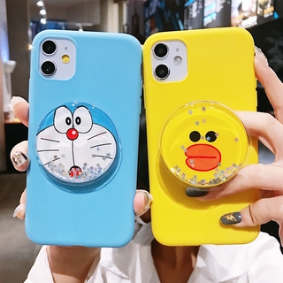 Quicksand support OPPO Realme X50 Realme 5 6 Pro Realme C2 XT X2 Q Realme 3 Pro X K3 Find X2 Pro Soft Phone Case popsockets Casing OPPO R9s Plus R11 R11s Plus R17 Pro K1 R15X Phone Cases Portable Cover Doraemon