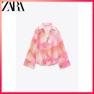 Zara ใหม่ เสื้อเชิ้ต ผ้าซาติน ผ้าไหม แฟชั่นฤดูใบไม้ผลิ และฤดูร้อน สําหรับผู้หญิง 2022