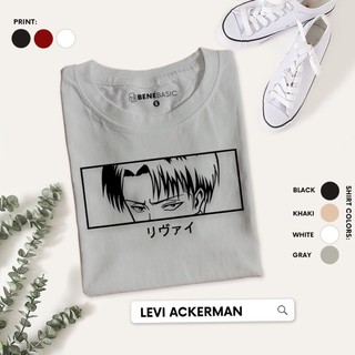 LEVI - การโจมตีไททัน Tshirt หรือ|ขนาดใหญ่ |เบเนบาซิค เสื้ออะนิเมะมินิมอลลิสต์พื้นฐาน e{C