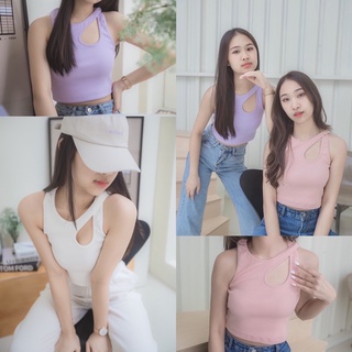Lafleur her - Buttercup tank top เสื้อกล้ามครอปแต่งดีเทลที่อกซ้าย