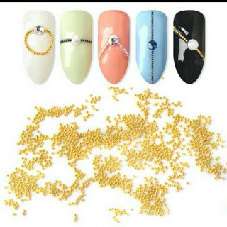 มุกติดเล็บ4 สีมีสีเทาโรสโกลสีเงินและสีทอง