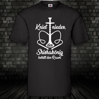 เสื้อยืดผ้าฝ้ายพิมพ์ลายขายดี เสื้อยืด พิมพ์ลาย King Cult Hookah Shisha ความยาวเข่า สนุก