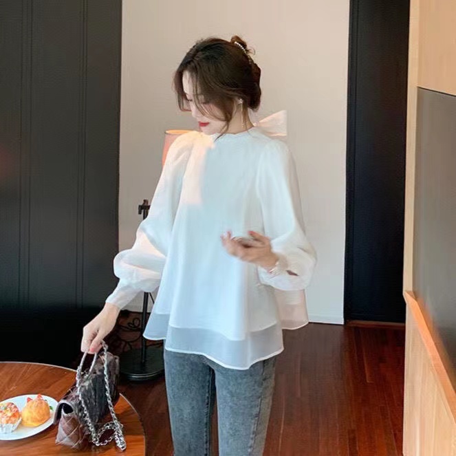 เสื้อเชิ้ตแขนยาว ทรงหลวม สไตล์เกาหลี สําหรับผู้หญิง พร้อมส่ง