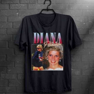 ถูกสุดๆเสื้อยืด พิมพ์ลาย Diana Spencer 90S สไตล์วินเทจ แฟชั่นเรโทรรหัสเต็ม