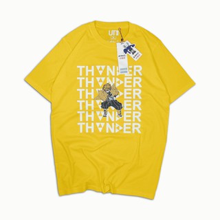 Uniqlo X เสื้อยืดแฟชั่นฤดูร้อนลาย Demon Slayer Thunder Zenitsu