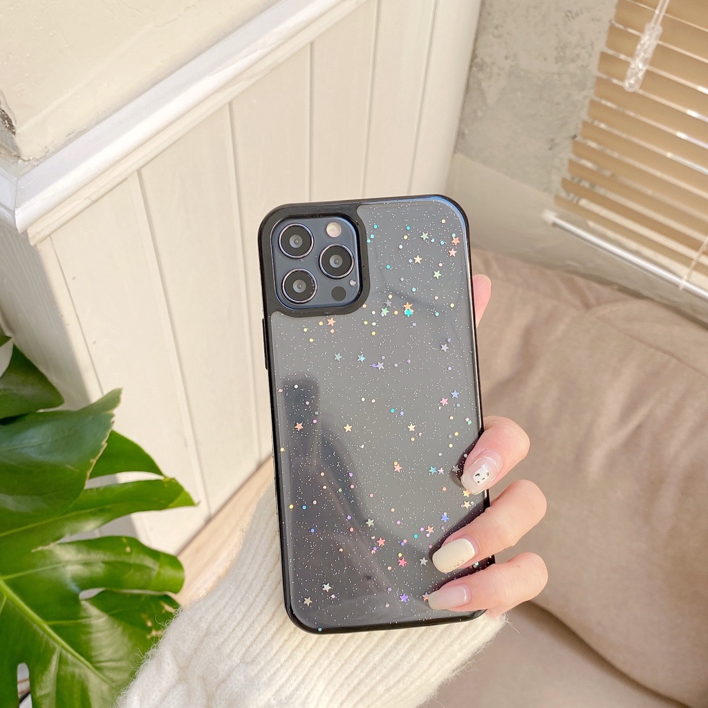 Bling Glitter Phone Case for iPhone 12 12Pro 12ProMAX 11Pro Max Xs XR 8 7Plus SE 2020 Star Sequins Clear Soft TPU Cover #6
