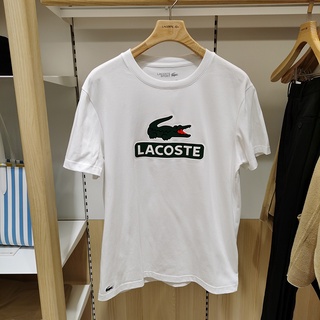 [S-5XL]เสื้อยืด คอกลม ผ้าฝ้าย พิมพ์ลาย Lacoste สวมใส่สบาย แฟชั่นสําหรับผู้ชาย ไซซ์ S-5XL