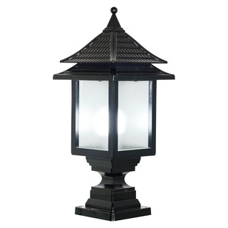Lightmax โคมไฟหัวเสา 375/005  ทรงบาหลี สีดำ ขนาด 21 x 52 ซม.