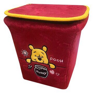 ลิขสิทธิ์แท้ หมีพูห์ ถังขยะในรถ ถังใส่ของในรถ หนังเทียม สีแดง Winnie the Pooh Car Trash Bin Red