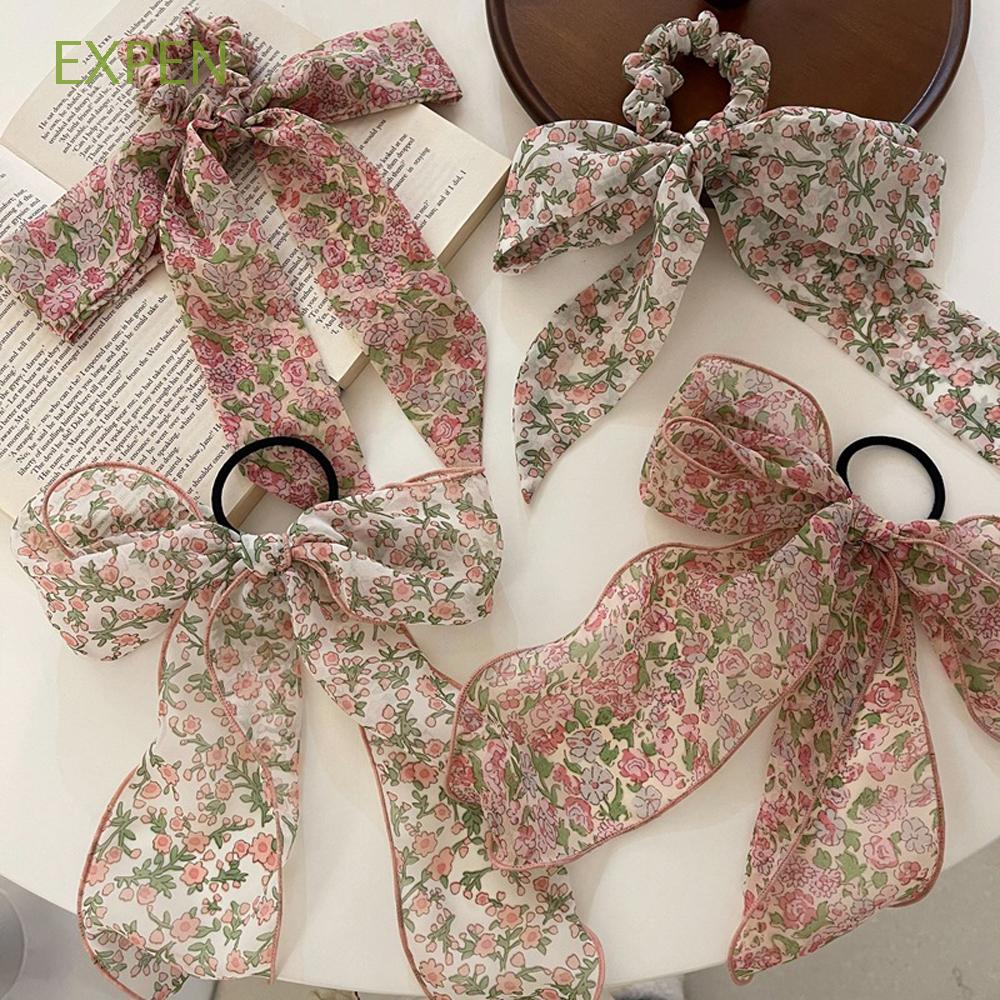 EXPEN Creative Hair Band Elastic Ribbon Headband Floral Bow Scrunchies