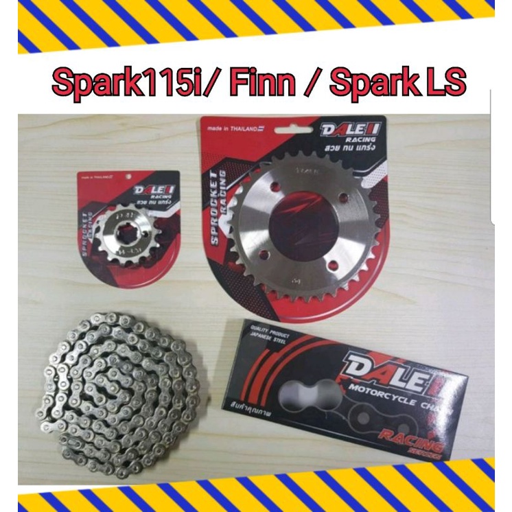 ชุดโซ่ สเตอร์กลึงเลส Spark 115i / Spark LX / Finn  (420)14-(32,34)ฟัน-106L อย่างดี ชุบเงา เกรดส่งออก