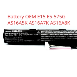 Battery เทียบ Acer Aspire AS16A5K E5-475 475G 523 523G 553 553G E5-553 e5-575g AS16A7K AS16A8K