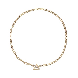 A.CEMI Triangle Choker สร้อยคอโชกเกอร์ เงินแท้ ชุบทอง 18K โรสโกลว์
