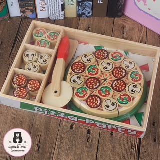 Malissa&amp;Doug พิซซ่า แต่งหน้าพิซซ่า พิซซ่าปลอม ของเล่นจำลอง ของเล่นทำอาหาร Pizza wooden toy