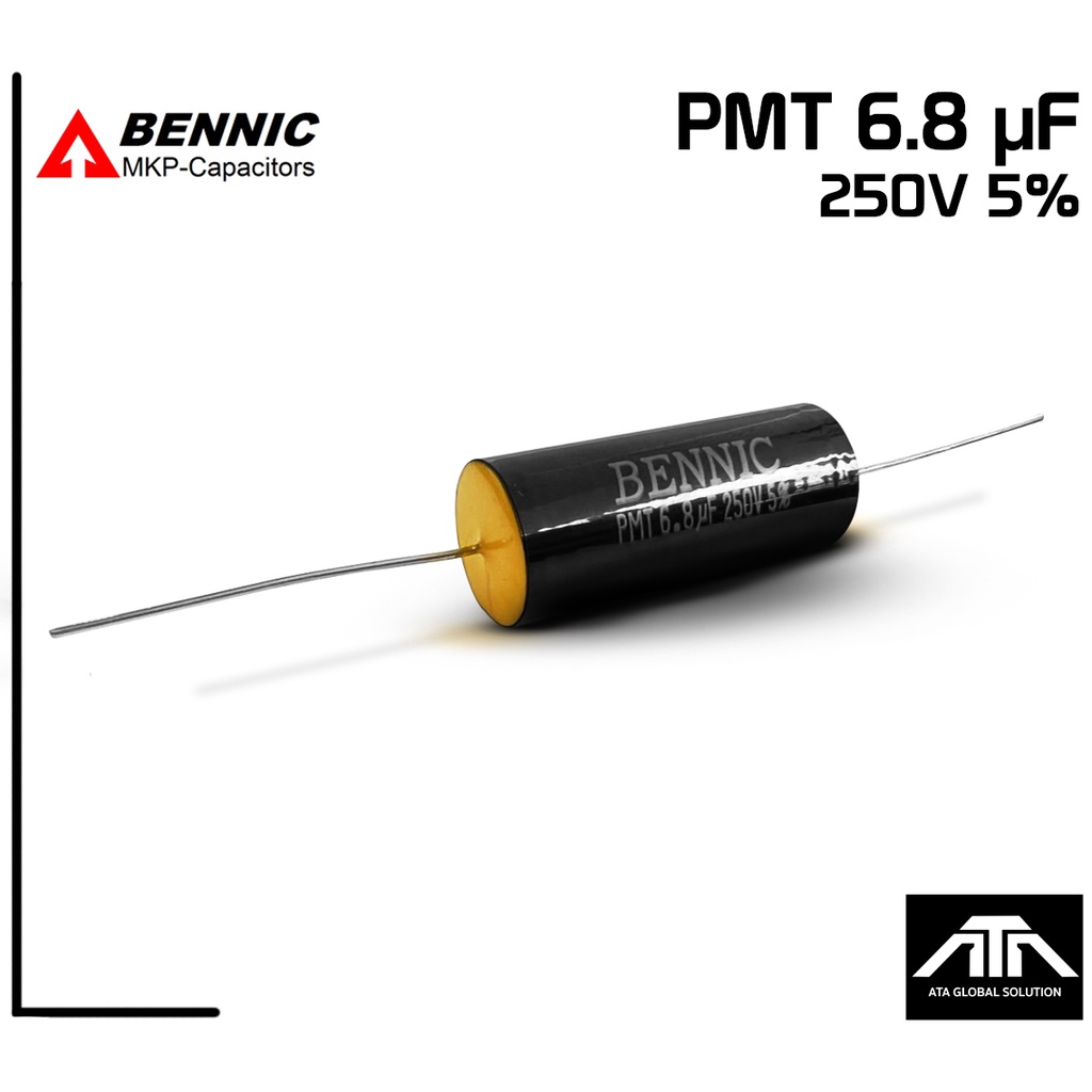 C PMT 6.8 µF 250V 5% BENNIC สีดำ c ใส่ลำโพง cเสียงแหลม คาปา เสียงแหลม ลำโพง C เสียงแหลม คอนเดนเซอร์ PMT 6.8 µF 250V 5%