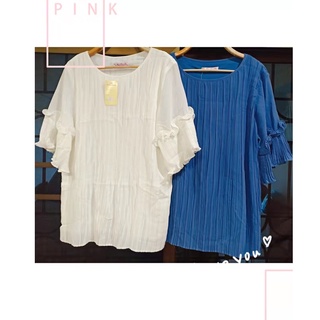 📌ส่งออก 1-2 วัน📌 เสื้อผ้าแฟชั่น เสื้อเป็นร่องกลีบๆ เนื้อผ้าเย็น บาง ใส่สบาย มีซับด้านใน ตกแต่งแขน น่ารัก S-27