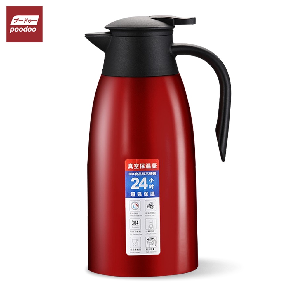 poodoo กาน้ำเก็บความร้อน ขนาด 2 ลิตร กาน้ำสแตนเลส สูญญากาศ