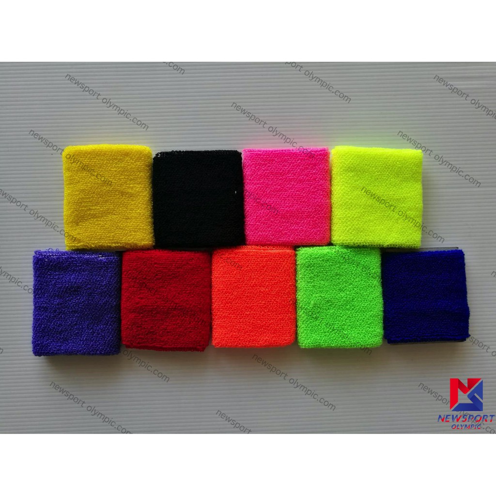 ปลอกข้อมือผ้าขนหนู ซับเหงื่อ รัดข้อมือ สีล้วน SPORT POWER