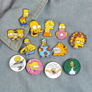 เครื่องประดับ เข็มกลัด รูปการ์ตูนอนิเมะ Simpsons Bart Simpson Lisa Homer TV Show แบบสร้างสรรค์ ให้เป็นของขวัญได้