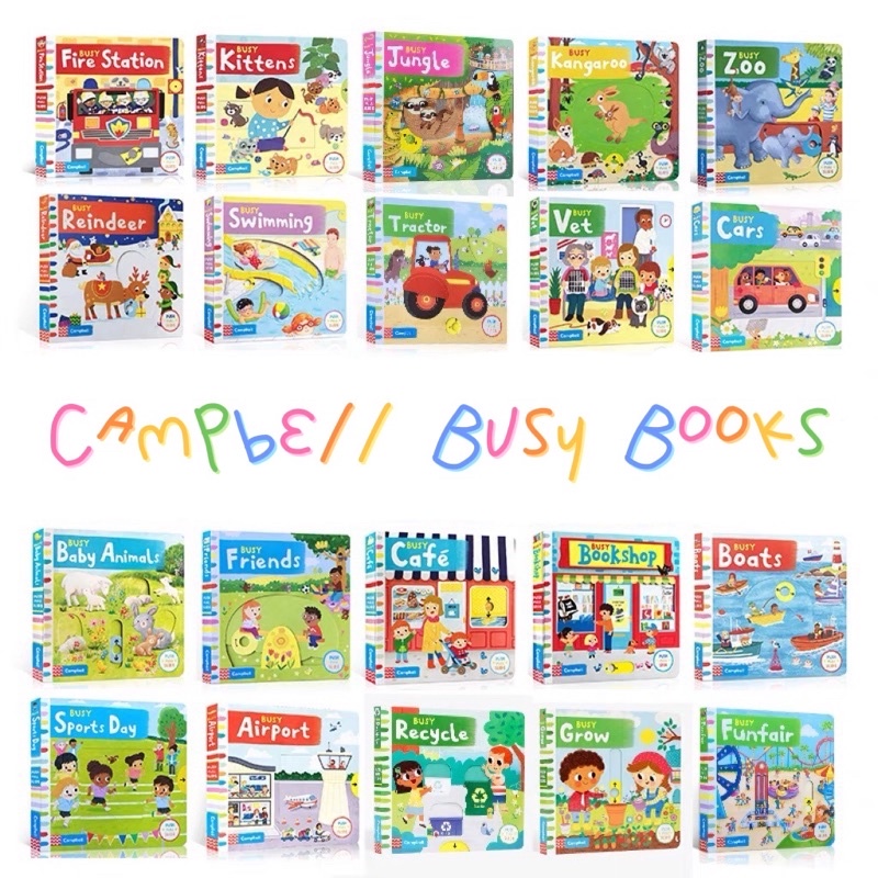 Busy Book โดย Campbell Busy Book Series Push Pull Slide Children