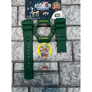 Set DW5900 TAPAK KUCING HIJAU KAWS + หัวเข็มขัดญี่ปุ่น + เฟซเพลต + แบ็คไลท์