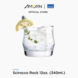 AMORN-(Ocean) B17012 Scirocco Rock [1กล่อง(6ใบ)]-  แก้วซิร็อคโค่ ดริ๊งเเวร์ ทัมเบอร์ โอเชี่ยนกลาส12 oz.( 340ml.)