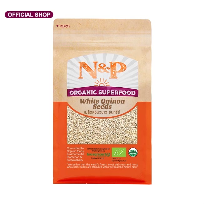 N&P Organic เมล็ดควินัวขาว  ปริมาณ 1000 กรัม  N&P Organic  WHITE QUINOA 1000 g