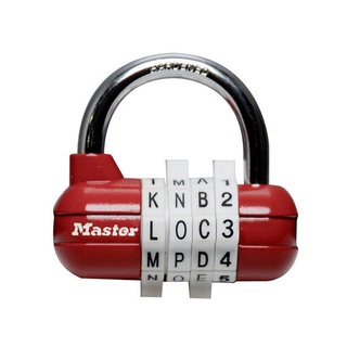 🔥ยอดนิยม!! กุญแจแบบรหัส 4 รหัสคล้องคอสั้นสำหรับล็อกเกอร์เหล็ก MASTER LOCK รุ่น 1534EURD ขนาด 64 มม. สีแดง 🚚พิเศษ!!✅