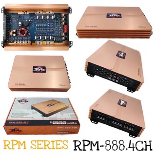 เพาเวอร์ขับเสียงกลาง AB 4CH เสียงดี  แรงๆ รุ่น RPM-888.4CH 4800w. เพาเวอร์ขับเสียงกลาง เครื่องเสียงรถยนต์ เพาเวอร์แอมป์