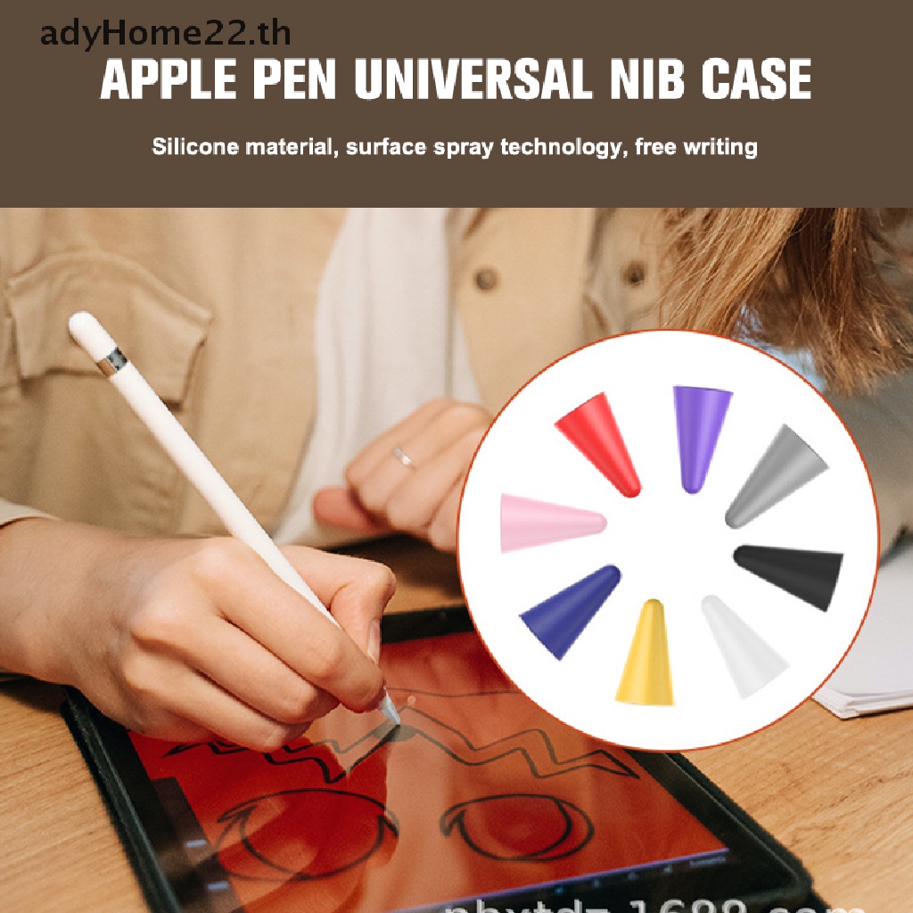 Adyhome ปลอกหุ้มปลายปากกา สีสันสดใส สําหรับ Apple Pencil 1 2 Touch Screen 10 ชิ้น